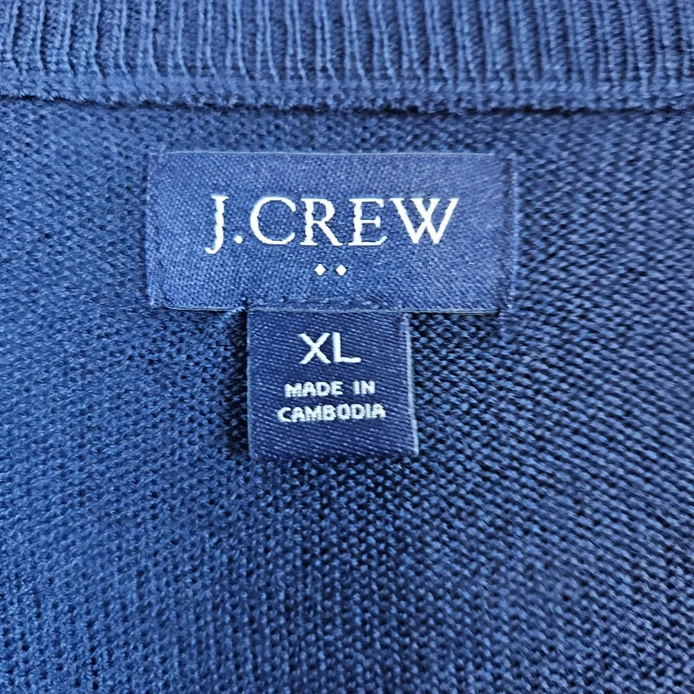 J Crew Men's Blue Round Neck Pullover Sweater Size‎ XL Merino Wool/Acrylic Blend
